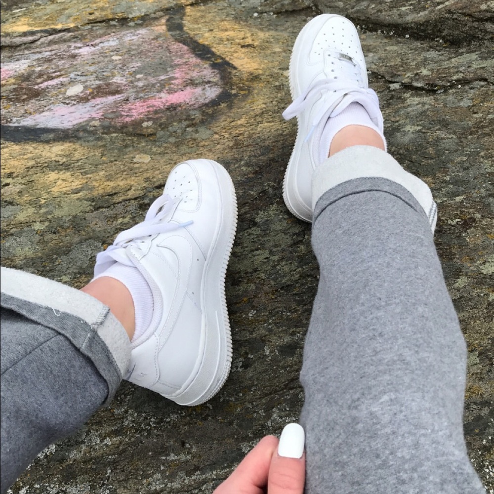 White AF1s, Air Force 1, size 7.5 women’s